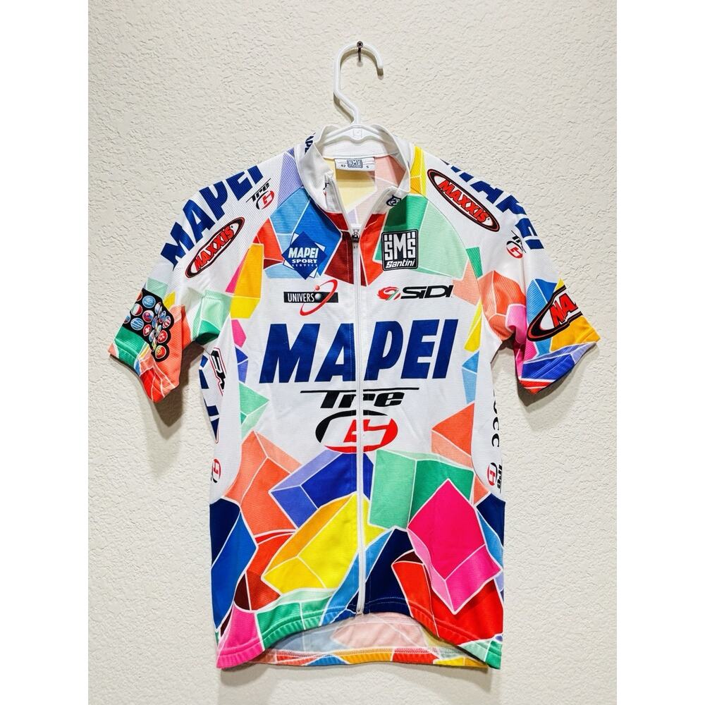 Vintage Cycling Jersey Small Mapei 42 Santini